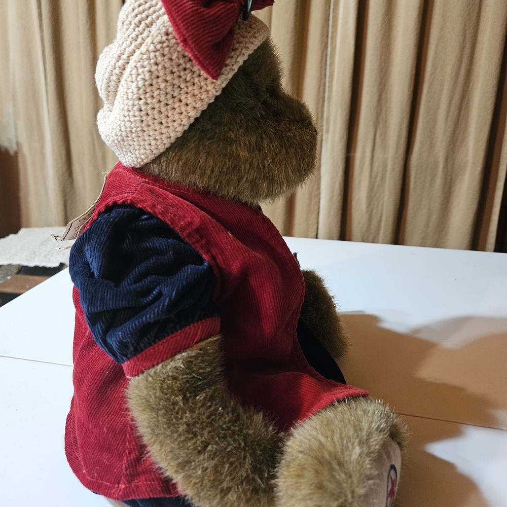 Patriotic Plush Bear with Red and Blue Outfit - Picture 4 of 8
